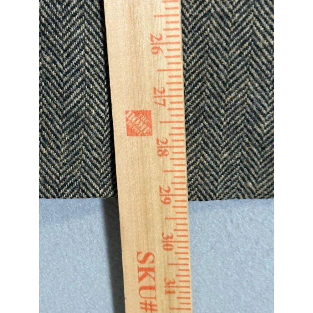 Vtg Lands End Blazer Mens 44S Brown Herringbone Wool Lambswool Made In USA